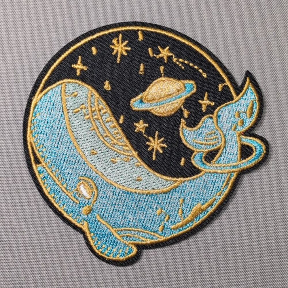Space Whale Iron On Patch | Cosmic Ocean Adventure
